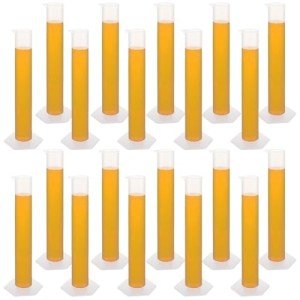 20 Pack 50 ml Plastic Graduated Cylinders Set
