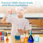 100 Plastic Graduated Measuring Beakers - 100ml
