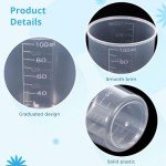 100 Plastic Graduated Measuring Beakers - 100ml