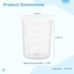 100 Plastic Graduated Measuring Beakers - 100ml
