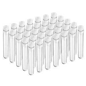 Clear Plastic Test Tubes with Caps - 50 Pack