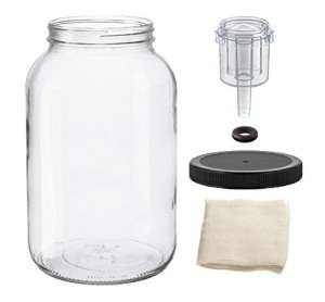 1 Gallon Wide Mouth Glass Fermentation Jar Set
