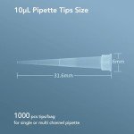 VISOSCI Clear Universal Pipette Tips 0.5-10uL, 1000 PCS