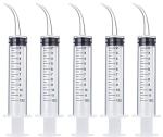 Dental Irrigation Syringe Set - 5 Pack with Curved Tip