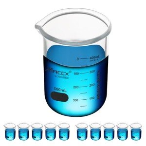 Maccx 500ml Borosilicate Glass Beaker Set of 10