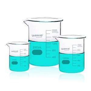 Low Form Graduated Glass Beaker Set - 500ml, 1000ml, 2000ml