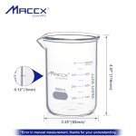 Maccx 500ml Borosilicate Glass Beaker Set of 10