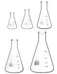 QWORK Borosilicate Erlenmeyer Flask Set - 50ml to 1000ml