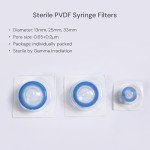 100PCS Sterile PVDF Syringe Filters 0.22μm 33mm