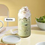 20 Oz Glass Cups with Lids and Straws - 2 Pack