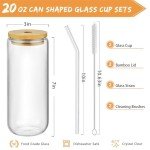 20 Oz Glass Cups with Lids and Straws - 2 Pack