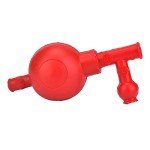 Three-Way Suction Bulb for Lab Pipetting (Red)