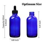 12 Pack 4oz Cobalt Blue Glass Bottles Set
