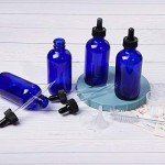 12 Pack 4oz Cobalt Blue Glass Bottles Set