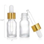 40 Pack Clear Glass Dropper Bottles - 10ml