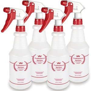 Uineko 4-Pack Heavy Duty Plastic Spray Bottles