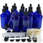 12-Pack 4oz Glass Dropper Bottles - Blue