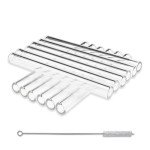 12-Pack 5-Inch Borosilicate Glass Tubes with Brush