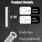 12-Pack 5-Inch Borosilicate Glass Tubes with Brush