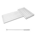 12-Pack 5-Inch Borosilicate Glass Tubes with Brush