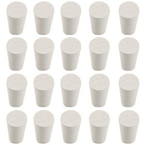 20 Pcs Tapered White Rubber Stoppers for Labs
