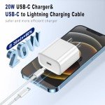 20W USB-C Fast Charger with 6FT Cable (3-Pack)