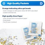 Orange Silica Gel Packets - 200 Packets, Food Safe