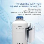 10L Liquid Nitrogen Tank Cryogenic Container with Straps