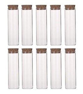 10PCS 60ML Clear Glass Test Tubes with Corks