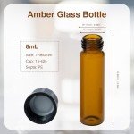 Amber Glass Vials 8ml with Black Screw Caps - 20 Pack