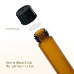Amber Glass Vials 8ml with Black Screw Caps - 20 Pack