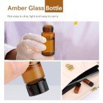 Amber Glass Vials 8ml with Black Screw Caps - 20 Pack