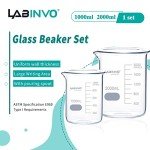 Low Form Graduated Glass Beaker Set - 1000ml & 2000ml