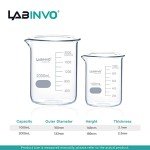 Low Form Graduated Glass Beaker Set - 1000ml & 2000ml