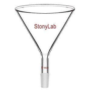 StonyLab 100 mm Glass Short Stem Powder Funnel