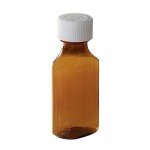 Amber Plastic Medicine Bottles with Safety Caps - 5 Pack