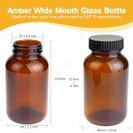 250 ml Amber Glass Wide Mouth Bottles - 24 Pack