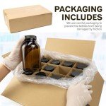 250 ml Amber Glass Wide Mouth Bottles - 24 Pack