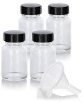 4-Pack 1 oz Clear Glass Bottles with Funnel