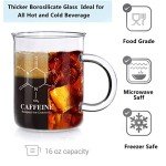 Caffeine Molecule Beaker Mug - 16 oz Glass