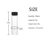 BKMAMLAB 5ml Clear Glass Vials with Caps, 100pcs