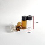 100 Clear Glass Vials with Black Screw Caps