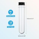Patikil 40ml Clear Plastic Test Tubes with Caps