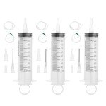 3 Pack 100ml Plastic Syringes with Test Tubes