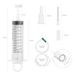 3 Pack 100ml Plastic Syringes with Test Tubes