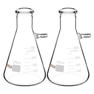 StonyLab 2-Pack Borosilicate Glass Filtering Flasks