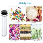 Patikil 40ml Clear Plastic Test Tubes with Caps
