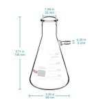 StonyLab 2-Pack Borosilicate Glass Filtering Flasks