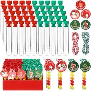 50-Pack Clear Candy Tube Set for Holiday Treats
