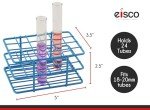 EISCO Blue Steel Wire Test Tube Rack, 24 Holes